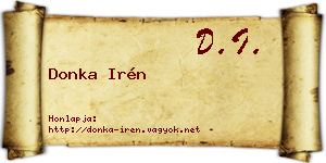 Donka Irén névjegykártya